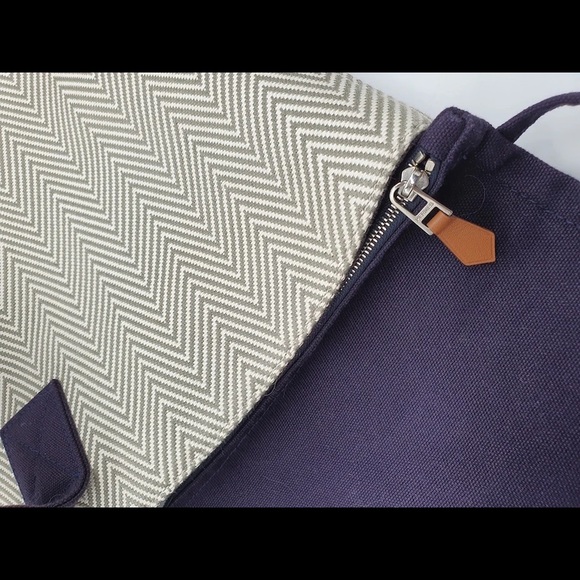 ❤️HERMÈS GREY HERRINGBONE ABACA TOTE❤️ - Picture 10 of 10